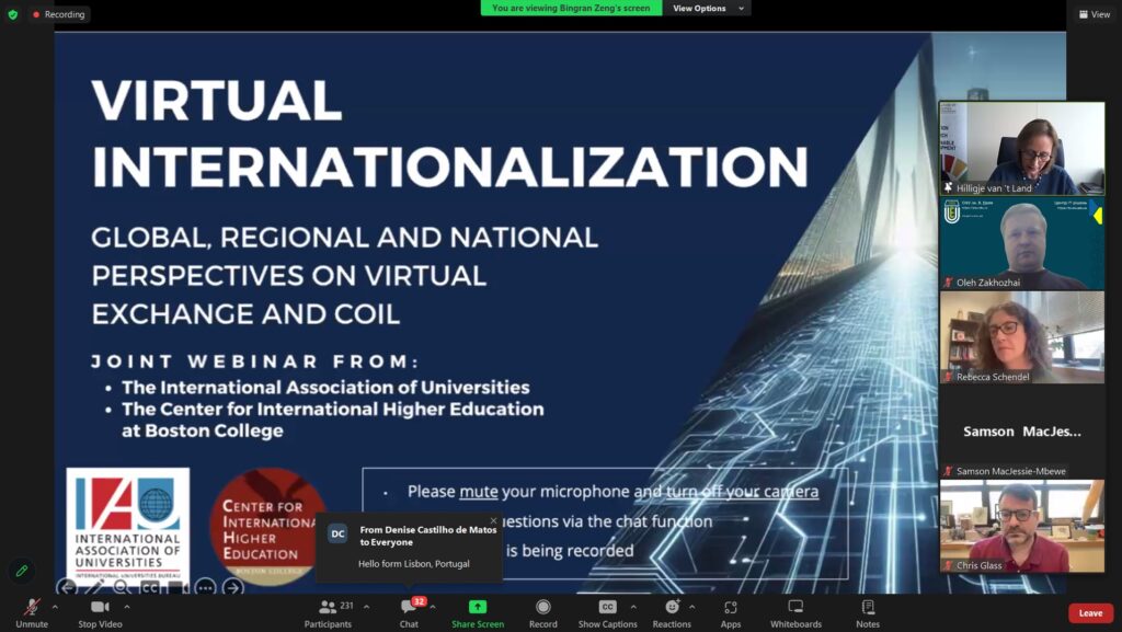 World trends in the organization of virtual internationalization were discussed