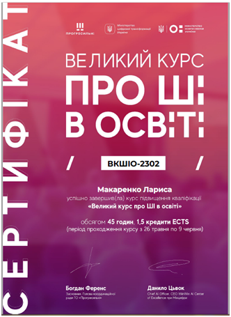 Освітянки йдуть у ногу з часом: успішне проходження курсу з ШІ
